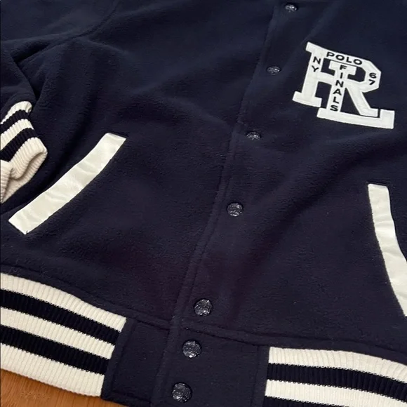 Ralph Lauren polar fleece reversible Varsity bomber Jacket - Picture 8 of 16